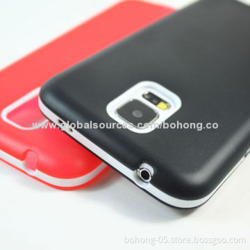 Matte TPU + PC 2-in-1 Cases for Samsung S5, different colors available, 500 pieces MOQ each color